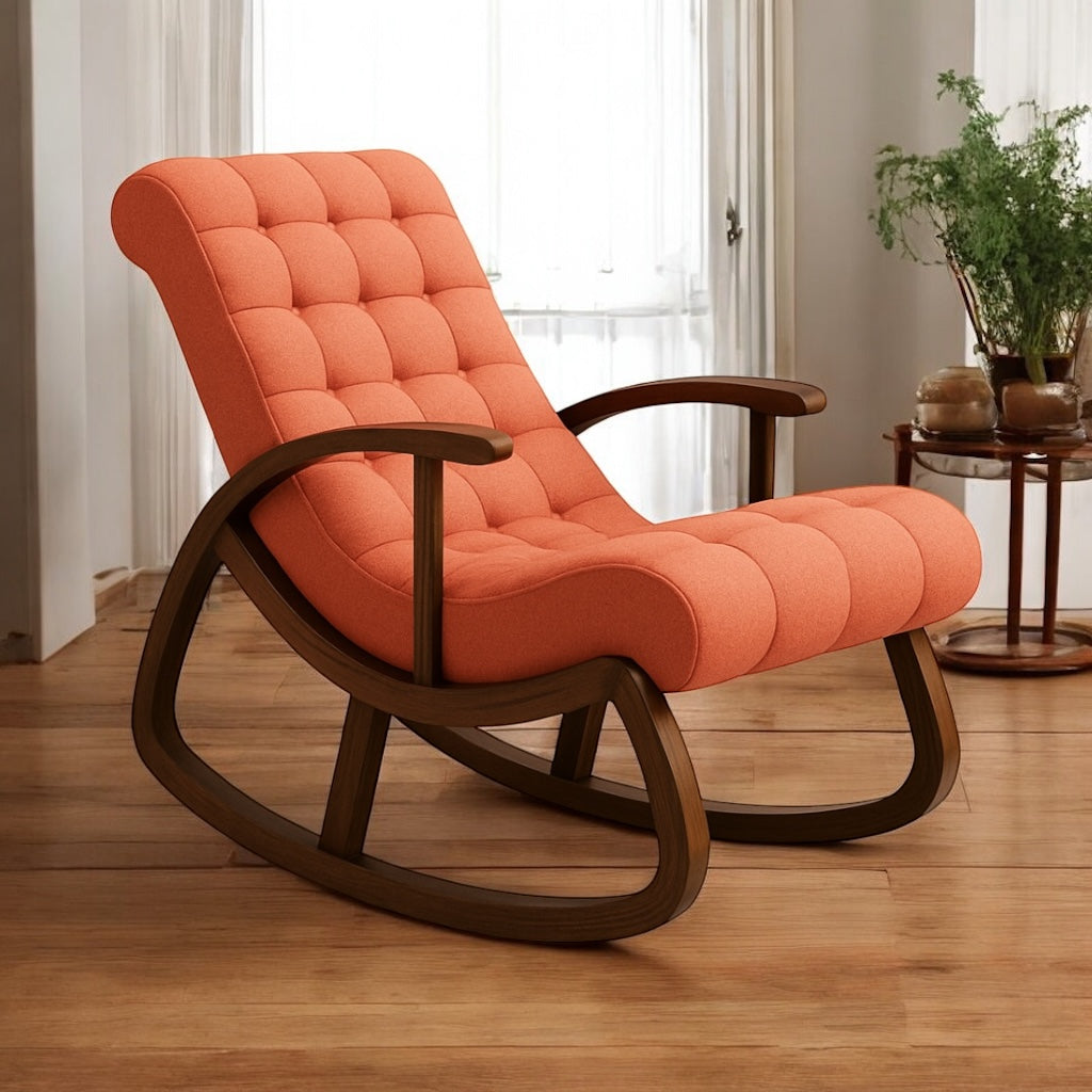 Handcrafted Sheesham Wood Rocking Chair with Footrest – Classic Comfort & Style