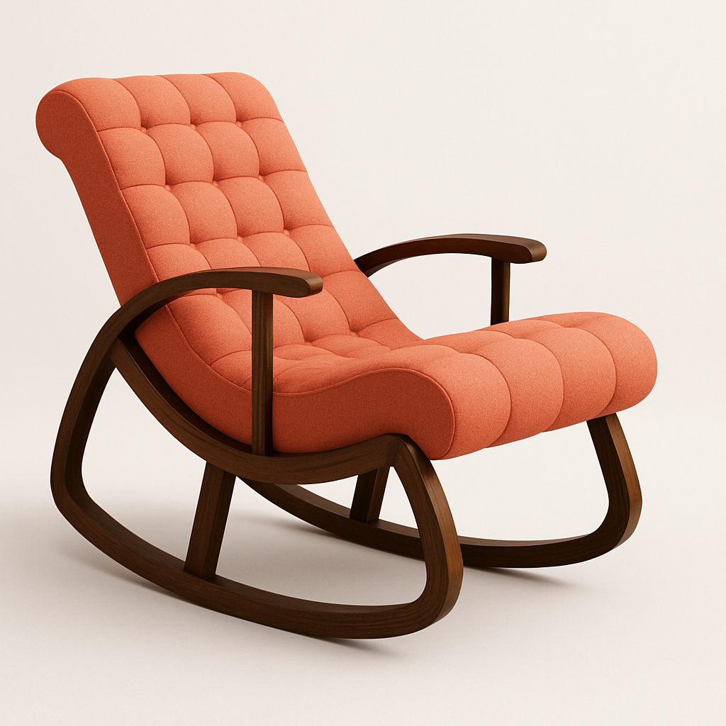 Handcrafted Sheesham Wood Rocking Chair with Footrest – Classic Comfort & Style