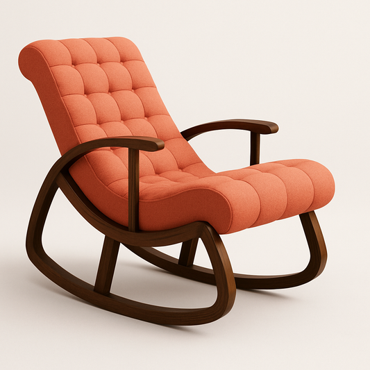 Handcrafted Sheesham Wood Rocking Chair with Footrest – Classic Comfort & Style
