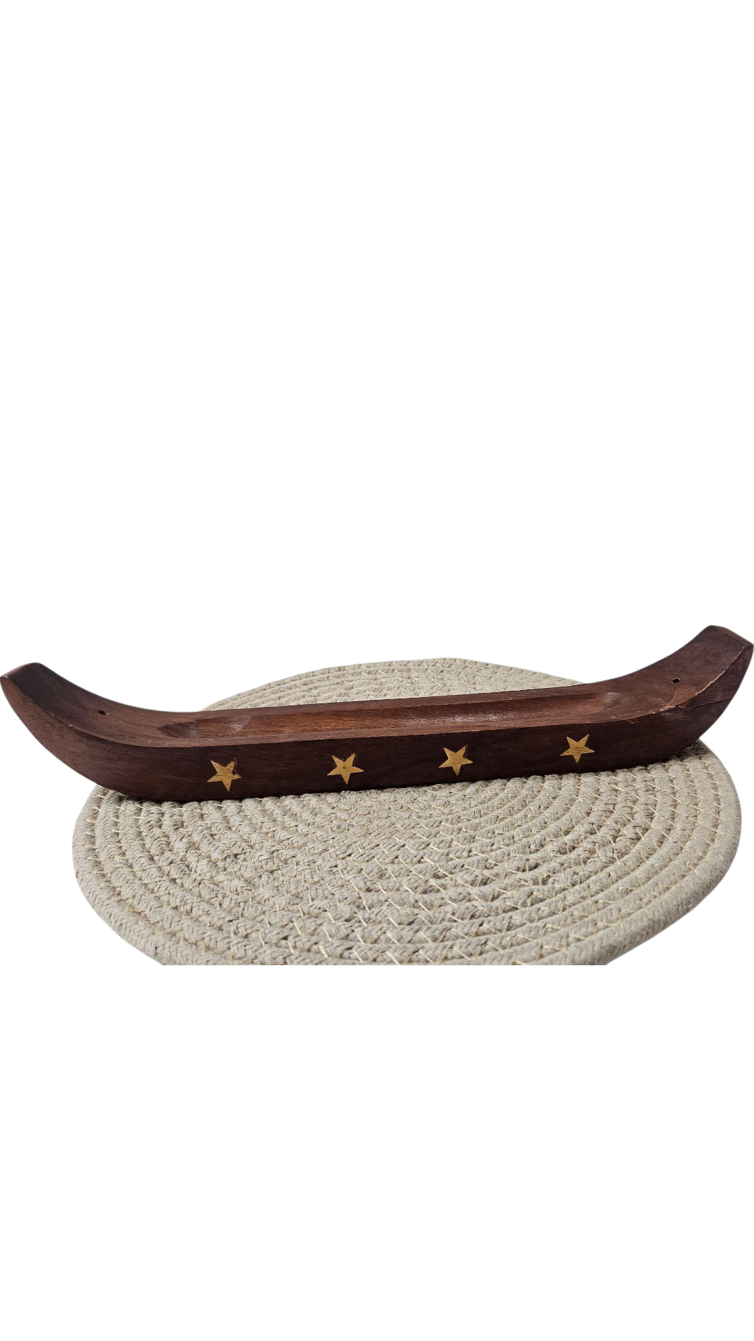 Handcrafted Sheesham Wood Agarbatti Stand – Boat Shape with Star Inlay | Puja & Home Decor | Lakdibaazaar