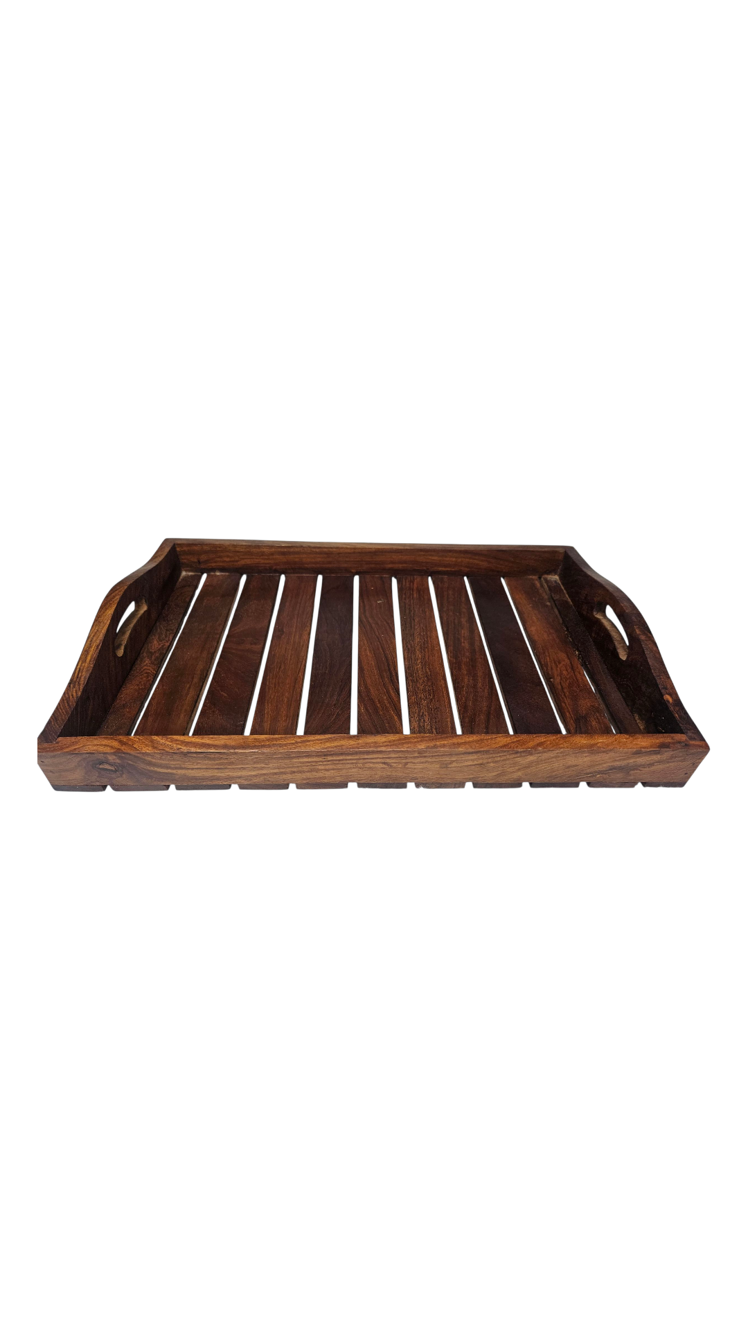 Handmade Sheesham Wood Serving Tray | Large / Small | Elegant Rustic Wooden Tray for Kitchen & Dining