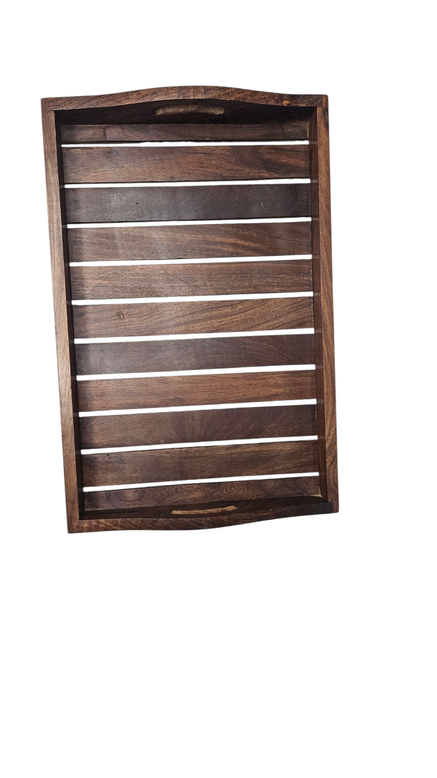 Handmade Sheesham Wood Serving Tray | Large / Small | Elegant Rustic Wooden Tray for Kitchen & Dining
