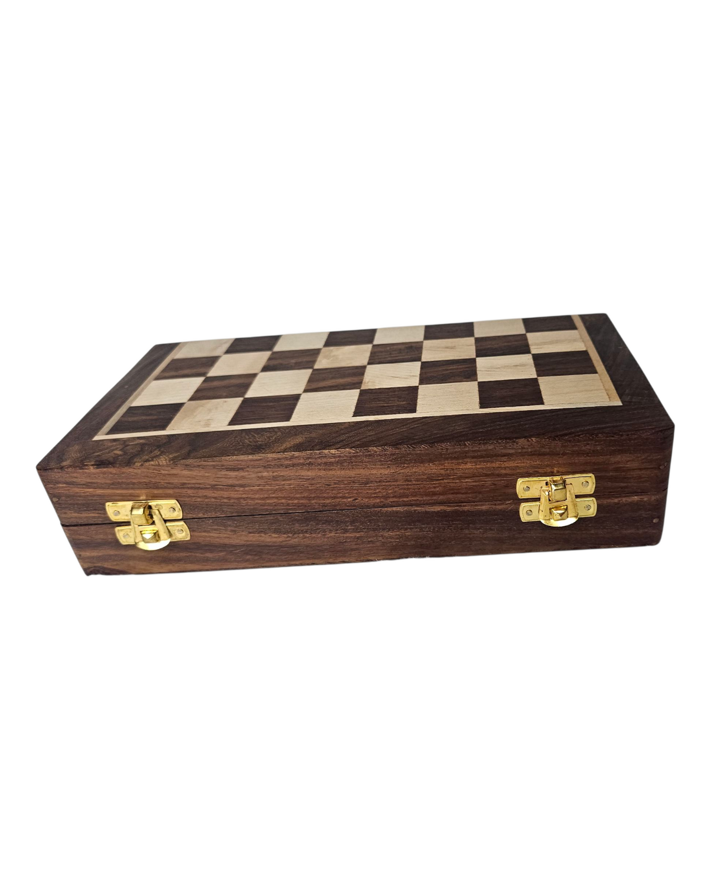 Handcrafted Sheesham Wood Magnetic Chess Board – Travel-Friendly & Elegant