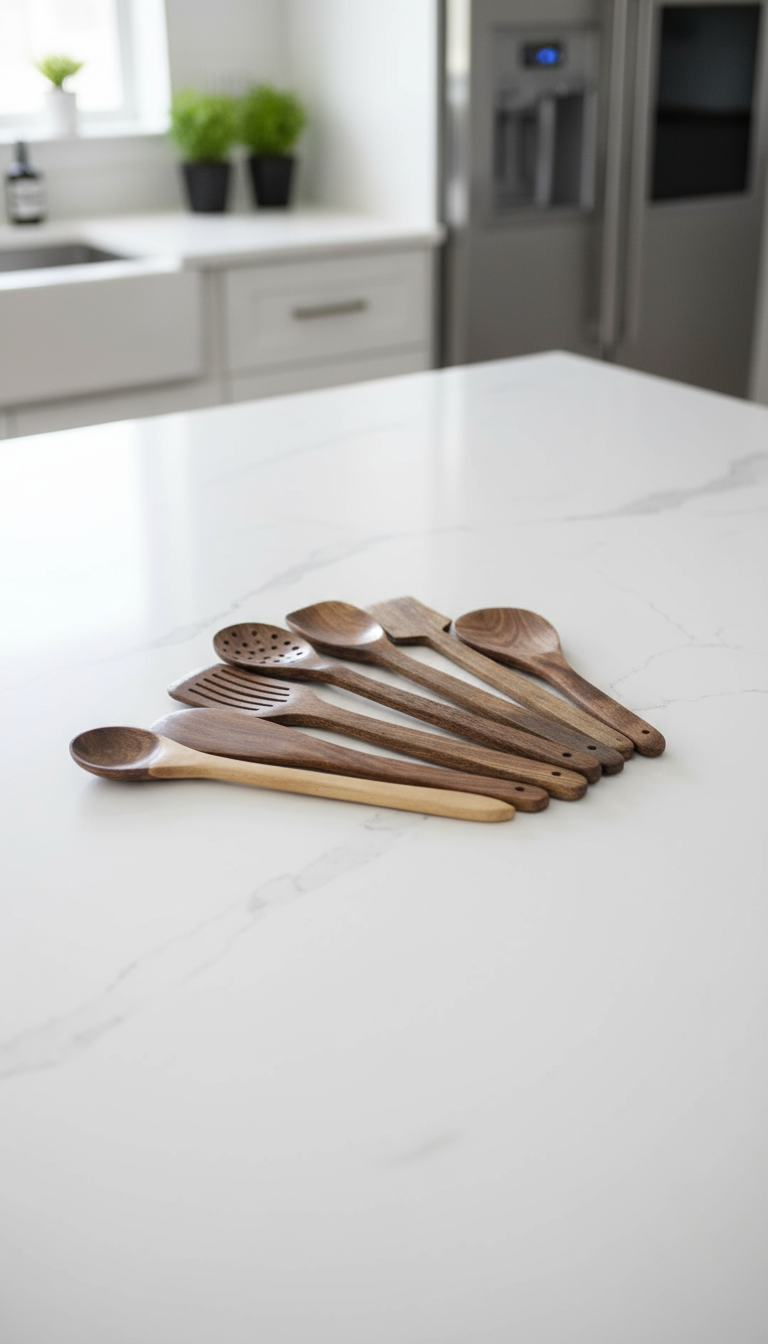 Handcrafted 7-Piece Sheesham Wood Kitchen Utensil Set | Premium Wooden Cooking & Serving Tools | LAkdiBaazaar