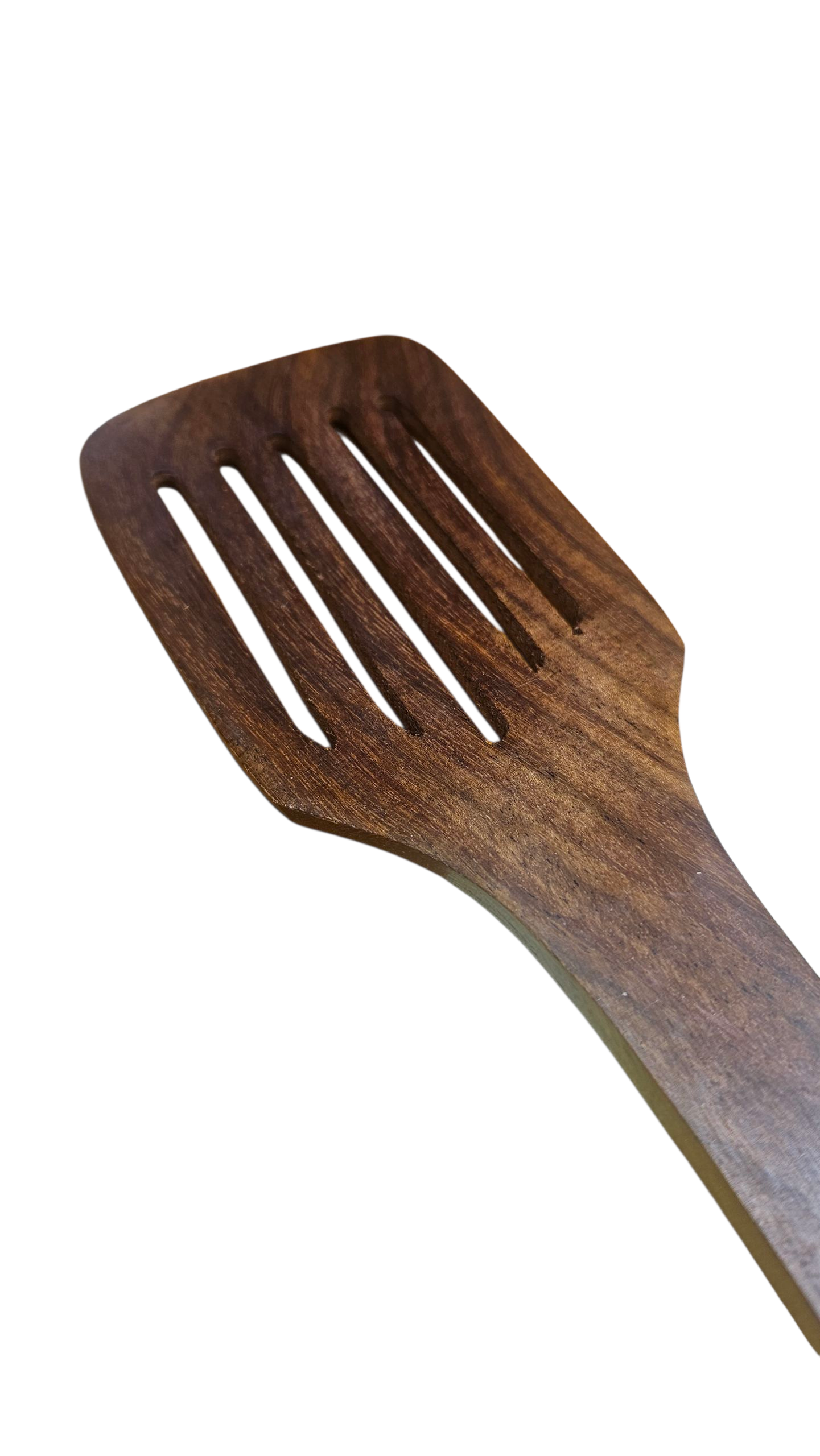 Handcrafted Sheesham Wood Slotted Turner | Natural Wooden Spatula for Cooking